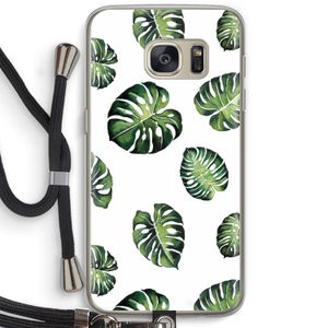 Tropische bladeren: Samsung Galaxy S7 Transparant Hoesje met koord