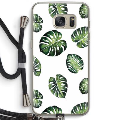 Tropische bladeren: Samsung Galaxy S7 Transparant Hoesje met koord