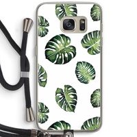 Tropische bladeren: Samsung Galaxy S7 Transparant Hoesje met koord
