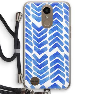 Blauwe pijlen: LG K10 (2017) Transparant Hoesje met koord