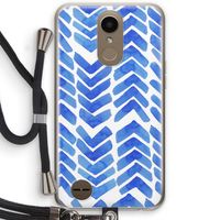 Blauwe pijlen: LG K10 (2017) Transparant Hoesje met koord