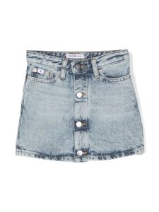 Calvin Klein Kids minijupe boutonnée en jean - Bleu