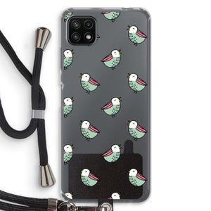 Vogeltjes: Samsung Galaxy A22 5G Transparant Hoesje met koord