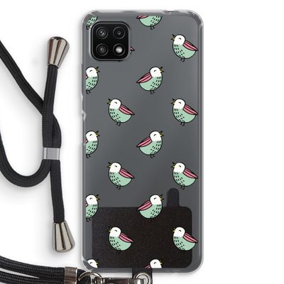 Vogeltjes: Samsung Galaxy A22 5G Transparant Hoesje met koord