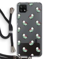 Vogeltjes: Samsung Galaxy A22 5G Transparant Hoesje met koord