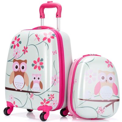 2-Delige Kinderbagage Kinderkoffer met wielen Kofferset Rijst Bagage 12" Rugzak +16" Koffer Handbagage Set