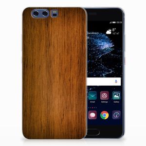 Huawei P10 Plus Bumper Hoesje Donker Hout