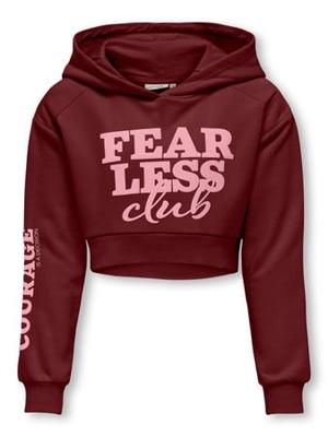 Kids ONLY winter hoodie meisjes - rood - KogDiana - cropped fit