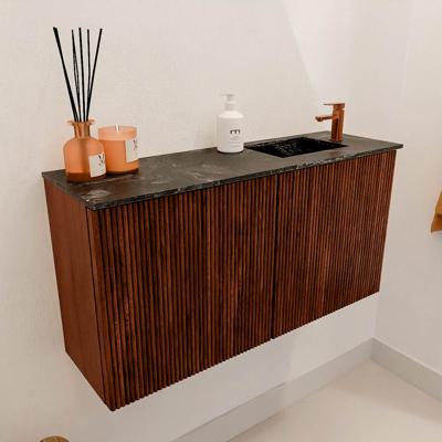 Toiletmeubel Mondiaz Joya Dlux | 80 cm | Meubelkleur Ruby | Faye wastafel Lava Wasbak Rechts | 1 kraangat