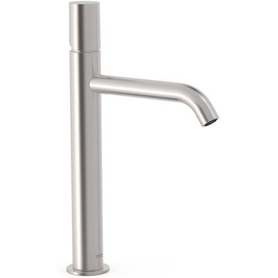 Wastafelkraan Tres Study | Opbouw | Mengkraan | Hoog model | 1-knop | Rond | RVS look