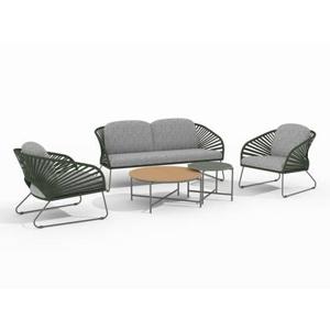 House Nordic - Lounge Set Staal Grijs|Groen - 78x71|162x73cm - Novella