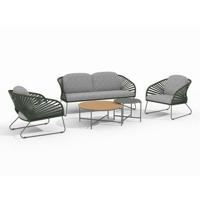 House Nordic - Lounge Set Staal Grijs|Groen - 78x71|162x73cm - Novella - thumbnail