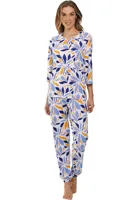 Dames pyjama lange mouwen - Graphic Leaves - Modal - 3/4e mouw zomer pyjama - 46 - Blauw - 46 - 46 - 46 - 46 - 46 - 46 - 46 - 46 - 46 - 46 - thumbnail