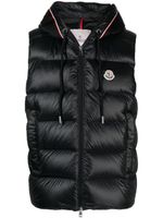 Moncler gilet matelassée à patch logo - Noir