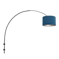 Steinhauer Wand booglampSparkled met blauwe kap - 8245ZW