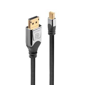 LINDY 36310 DisplayPort-kabel Mini-displayport / DisplayPort Adapterkabel Mini DisplayPort-stekker, DisplayPort-stekker 0.50 m Grijs