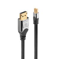 LINDY 36311 DisplayPort-kabel Aansluitkabel Mini DisplayPort-stekker, DisplayPort-stekker 1.00 m Grijs