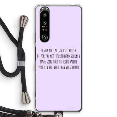 Regenboog: Sony Xperia 1 III Transparant Hoesje met koord