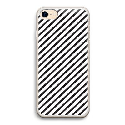 Strepen zwart-wit: iPhone 7 Transparant Hoesje