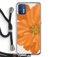 Orange Ellila flower: Motorola Moto G9 Plus Transparant Hoesje met koord