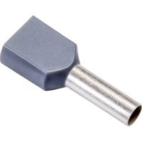 Twin eindaderhulzen geisoleerd 2x 4.0 mm 23.0/12.0 mm grijs 100 stuks
