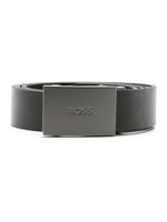 BOSS ceinture en cuir à logo gravé - Noir