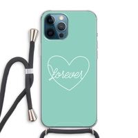 Forever heart pastel: iPhone 12 Pro Max Transparant Hoesje met koord