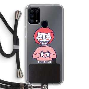 Hartje: Samsung Galaxy M31 Transparant Hoesje met koord