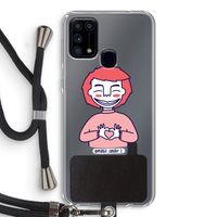 Hartje: Samsung Galaxy M31 Transparant Hoesje met koord Hartje: Samsung Galaxy M31 Transparant Hoesje met koord