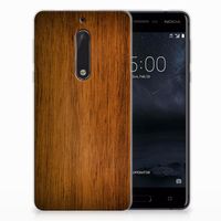 Nokia 5 Bumper Hoesje Donker Hout - thumbnail