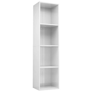 vidaXL Boekenkast/tv-meubel 36x30x143 cm bewerkt hout hoogglans wit