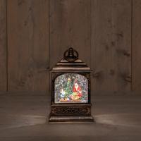 B.O. Lantern Santa Glitter Water Led Warm White 13,5X25,5 cm - Annas collection