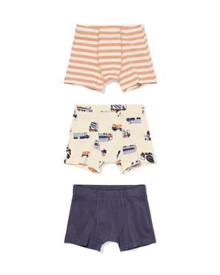 HEMA Kinderboxers Auto - 3 Stuks Gebroken Wit (gebroken wit)