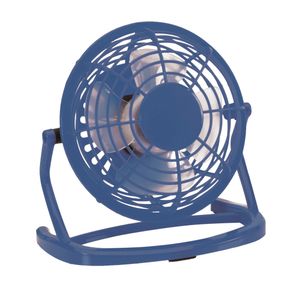 Kleine USB ventilator - bureau ventilator - blauw - kunststof - 15 x 9 cm