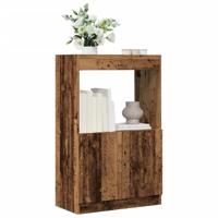 Hoge kast 63x33x100 cm bewerkt hout oud houtkleurig