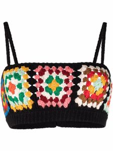 Alanui brassière Positive Vibes en crochet - Noir