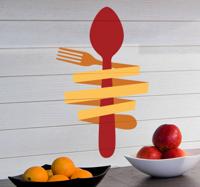 Sticker keuken vork en lepel