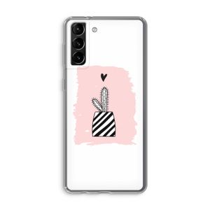 Zwart-wit cactus: Samsung Galaxy S21 Plus Transparant Hoesje