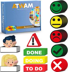 Accessoire scrum set voor whiteboard 60-delig