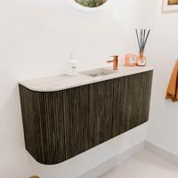 Toiletmeubel Mondiaz Joya Dlux | 93.2 cm | Meubelkleur Shadow | Faye wastafel Nata Wasbak Midden | 1 kraangat