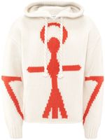 JW Anderson hoodie en mérinos à logo Anchor - Blanc