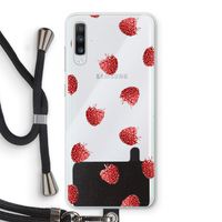 Framboosjes: Samsung Galaxy A70 Transparant Hoesje met koord