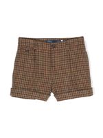 Ralph Lauren Kids short en laine à imprimé pied-de-poule - Marron - thumbnail