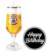 Bier kaars - Duits bier - H20 cm - inclusief 10x st bierviltjes - Happy Birthday - vaderdag Bier kaars - Duits bier - H20 cm - inclusief 10x st bierviltjes - Happy Birthday - vaderdag