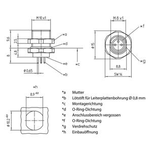 Lutronic 1221 Sensor/actuator inbouwconnector M8 Aantal polen (sensoren): 4 Bus, inbouw 1 stuk(s)