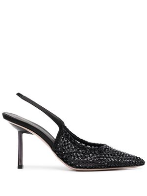 Le Silla escarpins strassés à bride arrière - Noir