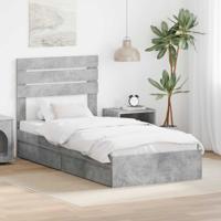 Bedframe met lade Beton Grijs 90 x 190 cm Bewerkt hout