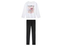 pepperts! Meisjes pyjama van zachte single jersey kwaliteit (122/128, Wit/zwart) - thumbnail