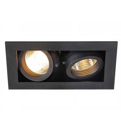 SLV InbouwspotKadux 2 GU10 9cm zwart - 115520