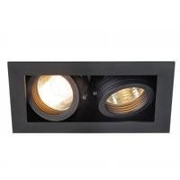 SLV InbouwspotKadux 2 GU10 9cm zwart - 115520